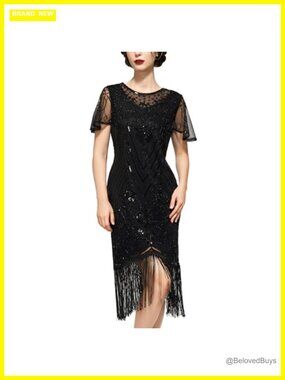 Flapper Dress 1920s Great Gatsby Sequin Fringe Prom Party Dress